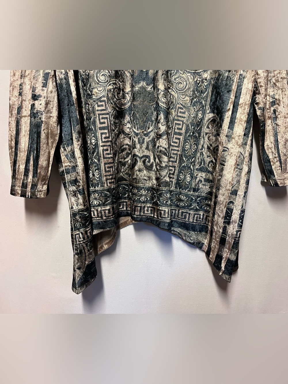 Catherines 1X Y2K Velvet Baroque Tunic Top Rhinestone Whimsigoth Dark Boho 18 20 - Picture 4 of 11